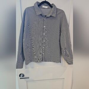 OAK + FORT Monochrome Striped Button-Down Shirt Size M